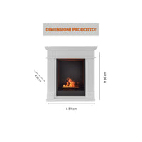 Camino a Vapore da Pavimento Leonardo 81x30x86 cm in MDF Bianco Laccato