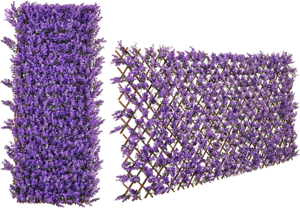 Pianta Finta da Esterno ed Interno, Pianta Artificiale per Decorazione Festa e Matrimonio da Salotto, Balcone e Giardino, Siepe Artificiale ed Estensibile (Vimini di eucalipto viola)