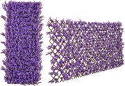 Pianta Finta da Esterno ed Interno, Pianta Artificiale per Decorazione Festa e Matrimonio da Salotto, Balcone e Giardino, Siepe Artificiale ed Estensibile (Vimini di eucalipto viola)