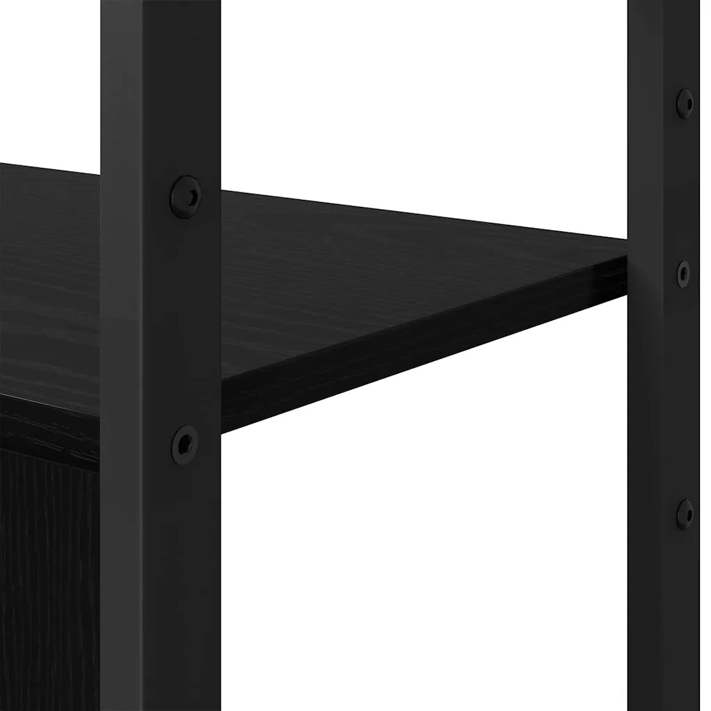 Libreria-Scaffale per Libri-Mobile di Stoccaggio Rovere Nero 80 x 30 x 155,5 cm Legno multistrato