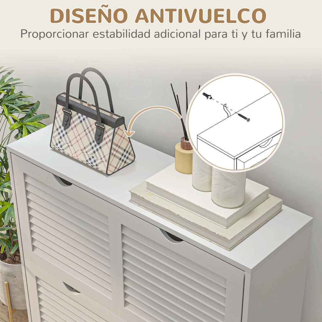 Scarpiera con cassetti e ripiani ¨C zephmum ¨C bianco 81.5x25x83cm