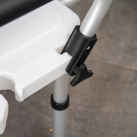 Sedia per Doccia con Braccioli 54x52x70-82 cm in Lega di Alluminio e HDPE Bianco