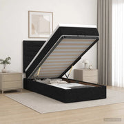 Letto ottomano con materasso Nero 80 x 200 cm Tessuto 3457364