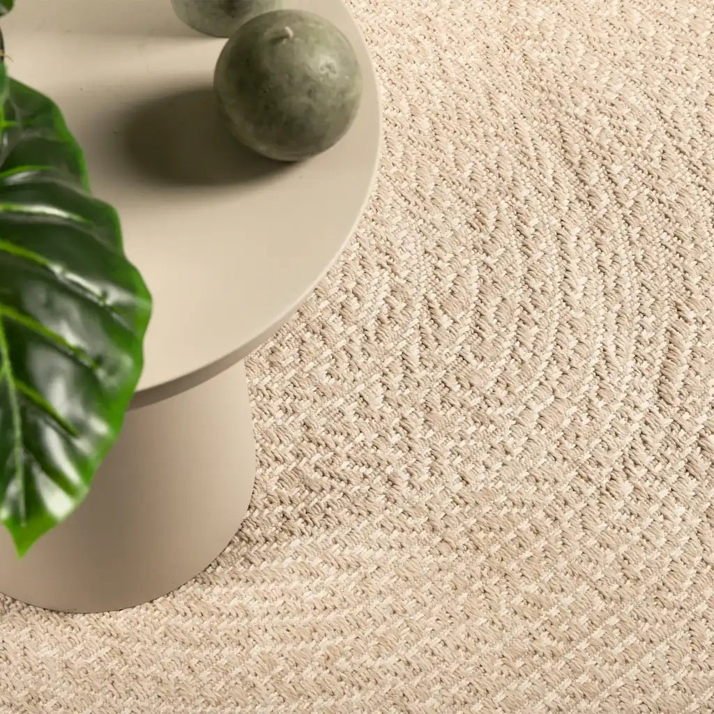 Tappeto ZIZUR Beige 120x120 cm Aspetto Iuta Interni ed Esterni 4010406