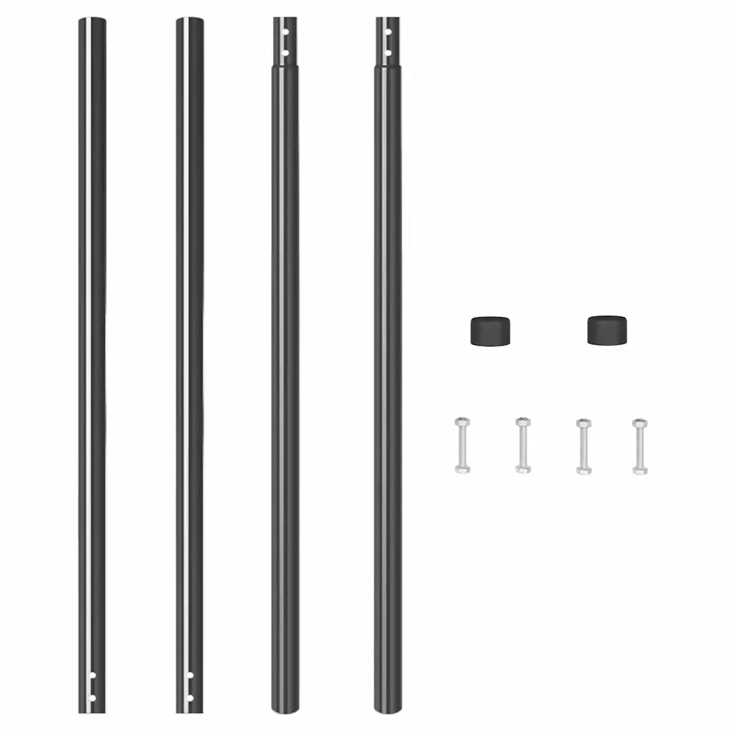 vidaXL Pali per Recinzione 2 pcs Grigio 200 cm