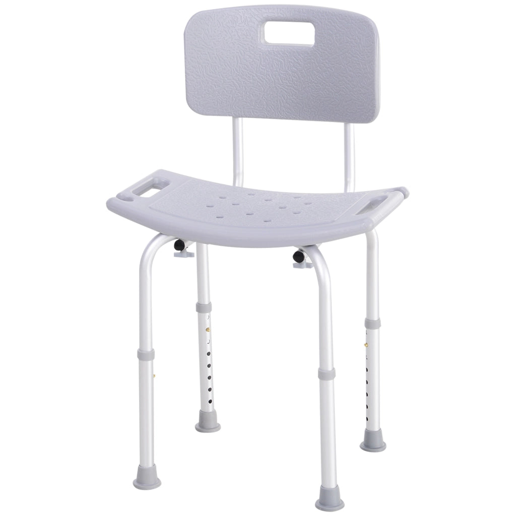 Sedia da Doccia Bagno ¨C Xylo ¨C Alluminio Plastica Regolabile 8 Livelli 71-88cm Antiscivolo