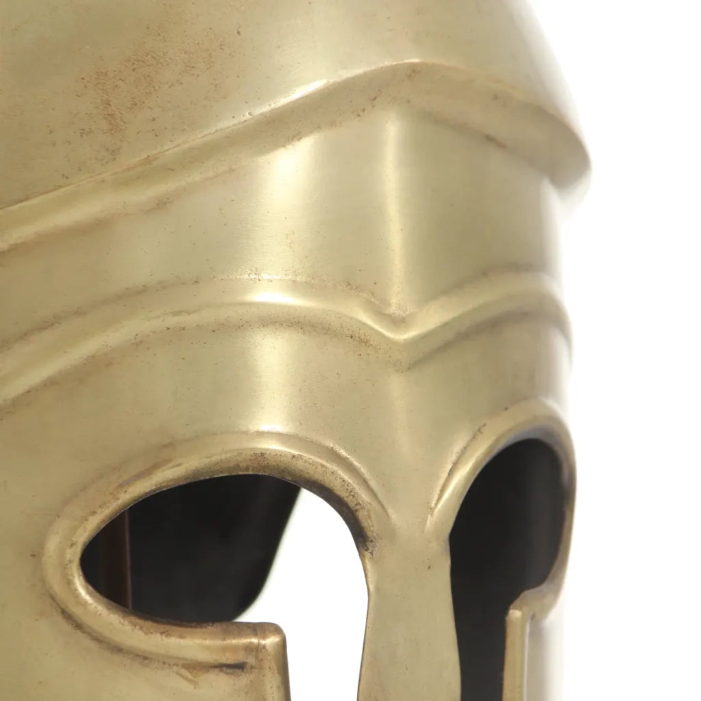 Elmo da Guerriero Greco Antico per LARP in Acciaio Ottone 286223