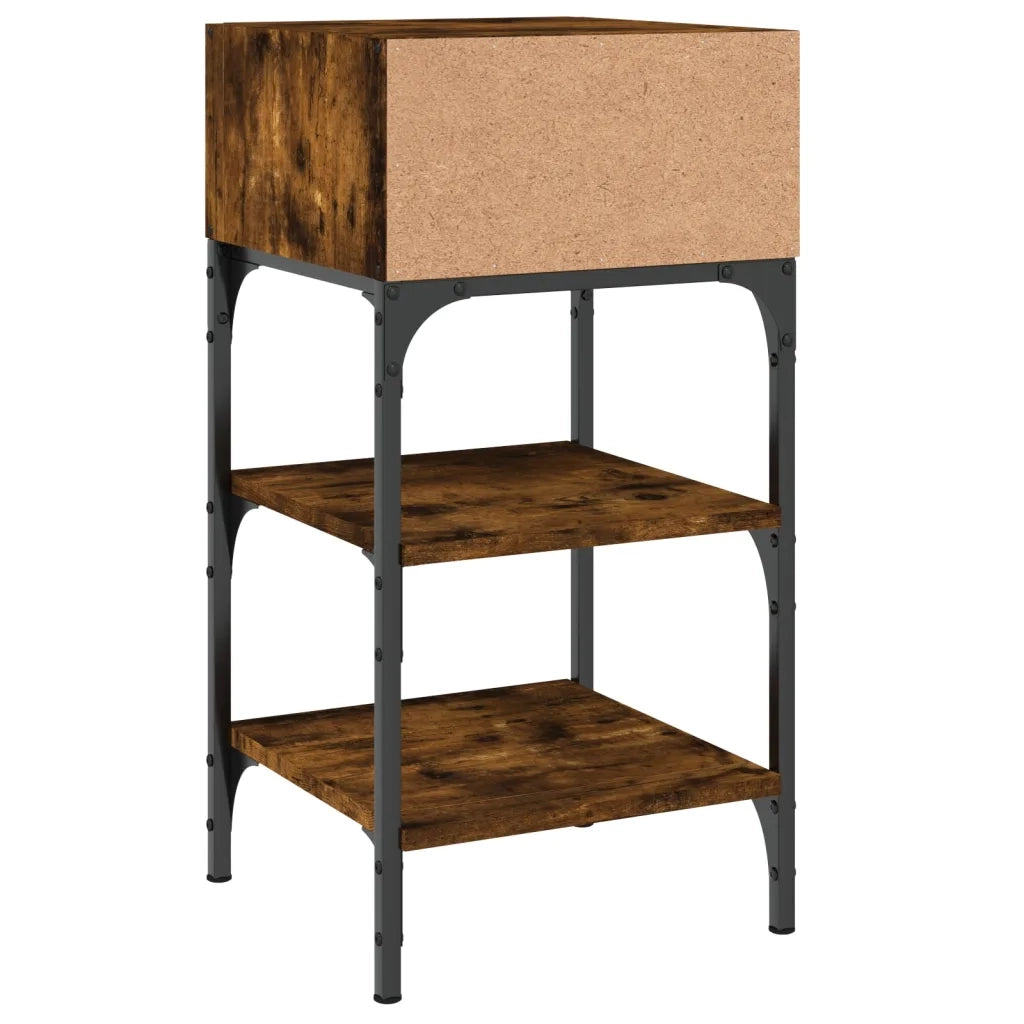 Comodini 2 pz-Set di 2 Tavolino da notte Rovere Fumo 35x34,5x70 cm in Legno Multistrato