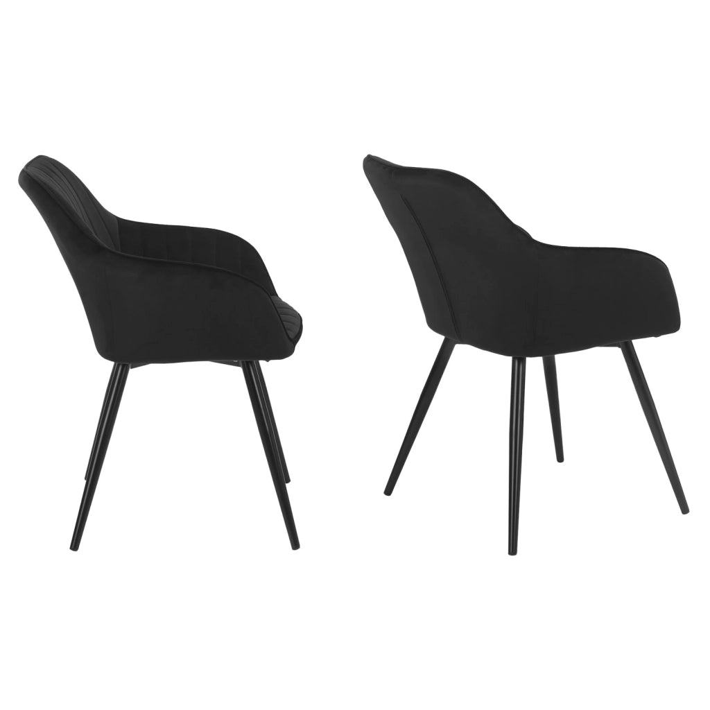 Set di 2 sedie in velluto nero BERTILLE