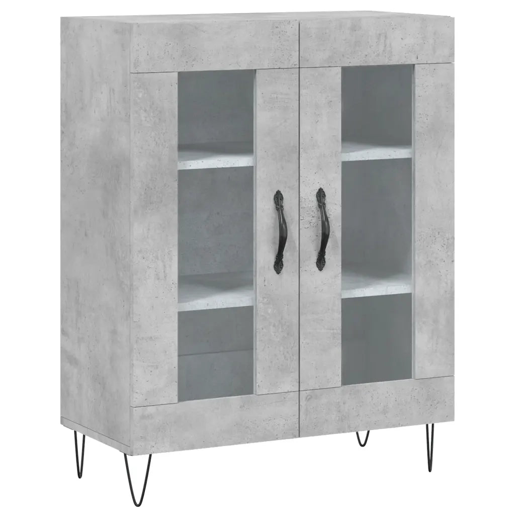 Credenza-Buffet-Armadio da cucina Grigio Cemento 69,5x34x180 cm in Legno Multistrato 102887