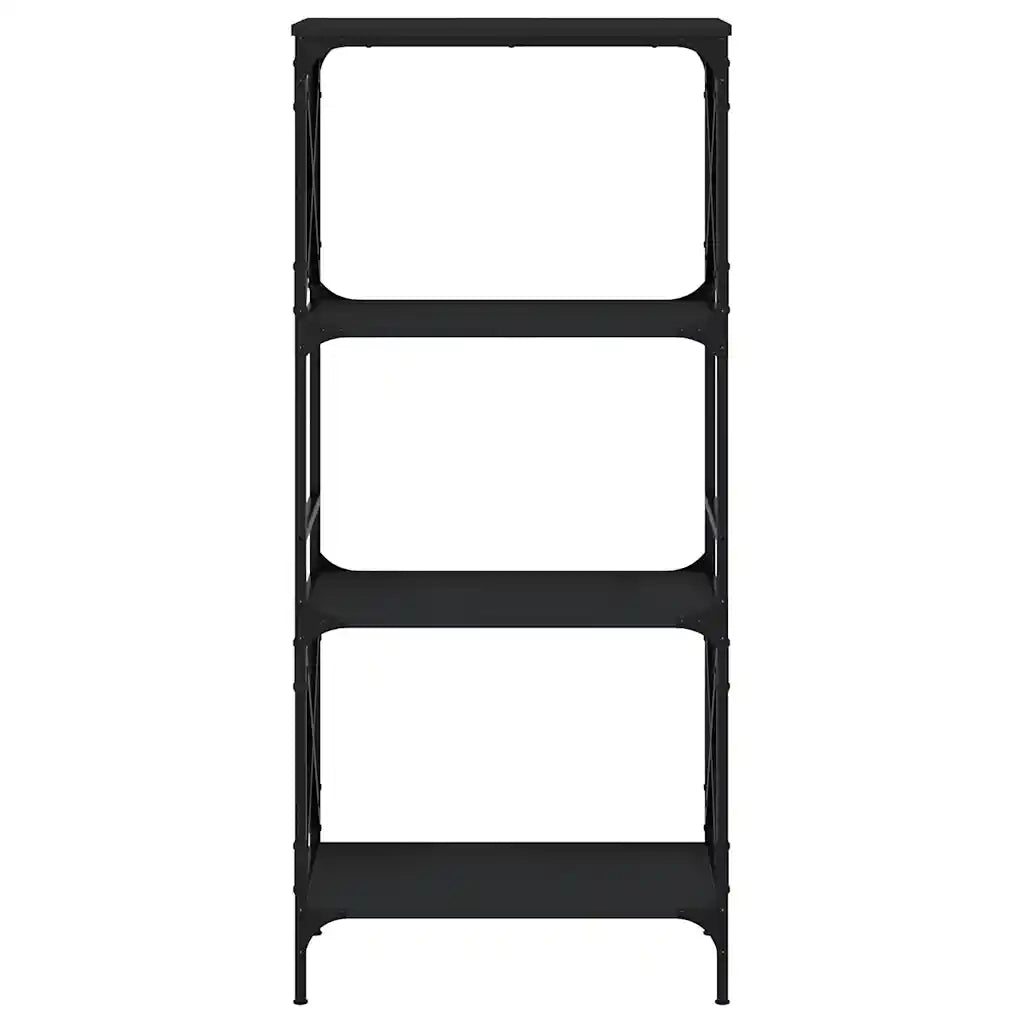 Libreria a 4 Ripiani Nera 59x35x132 cm in Legno Multistrato 837617