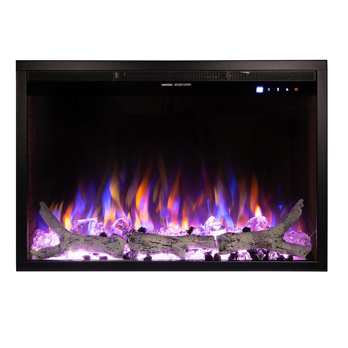 Camino Elettrico da Incasso 50,8x75x19,5 cm Effetto Fiamma 1500W Thomas Maxi Nero