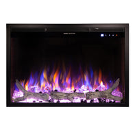 Camino Elettrico da Incasso 50,8x75x19,5 cm Effetto Fiamma 1500W Thomas Maxi Nero