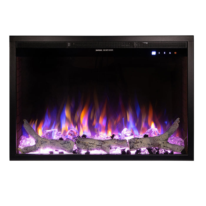 Camino Elettrico da Incasso 50,8x75x19,5 cm Effetto Fiamma 1500W Thomas Maxi Nero