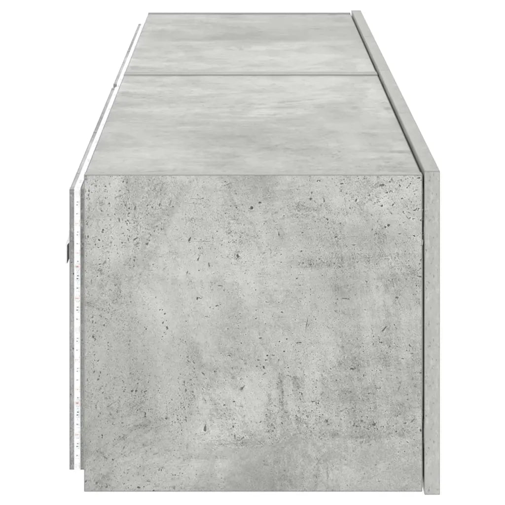 Mobili TV a Parete con Luci LED 2pz Grigio Cemento 80x35x31 cm 837288
