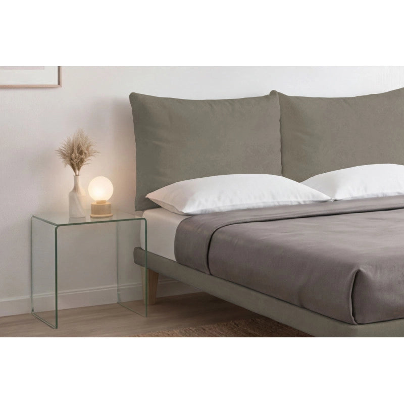 Letto imbottito Matrimoniale 180x190 cm Soft - Similpelle,Cappuccino,Con rete