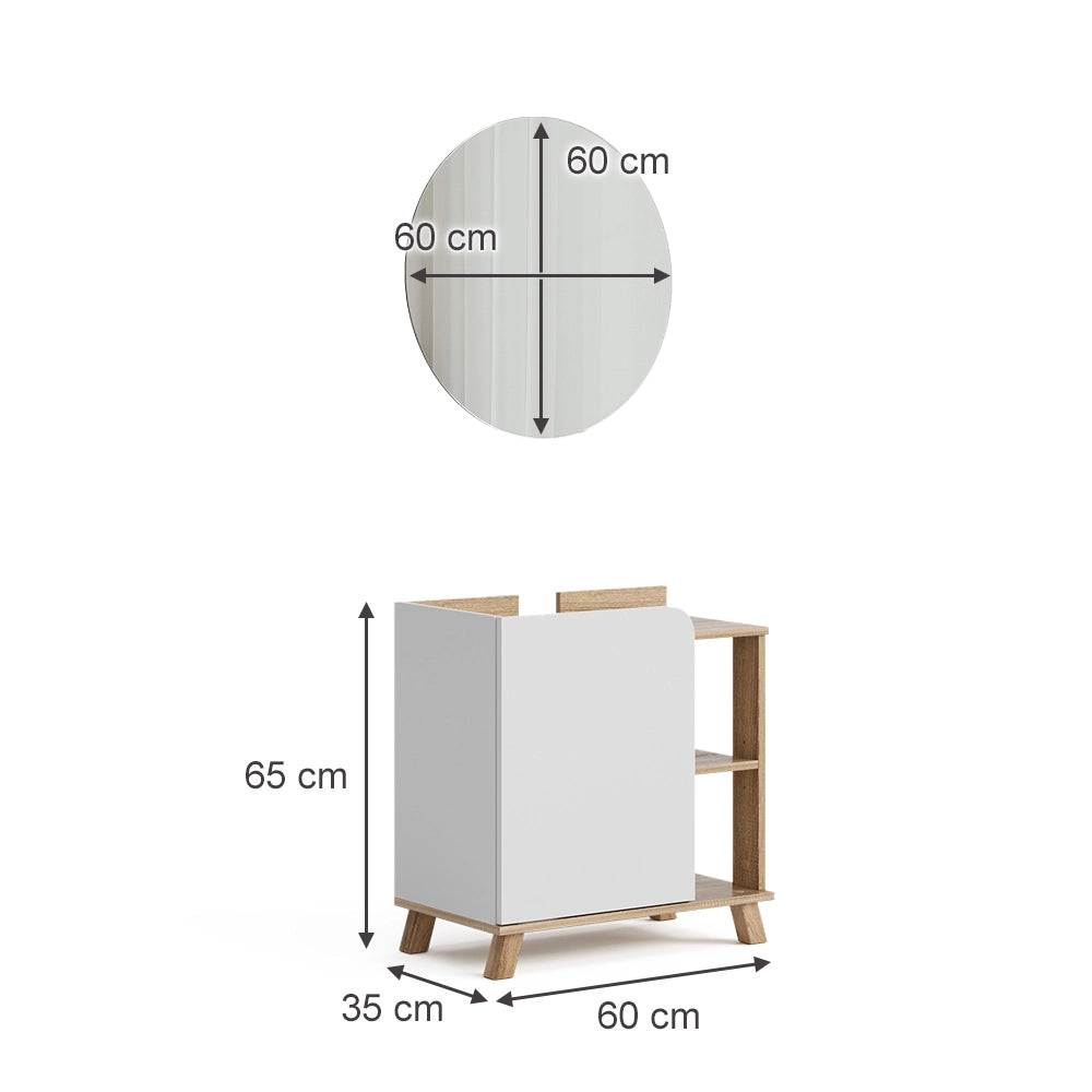 Vicco Set di mobili da bagno Sonoma/Bianco 2 parti