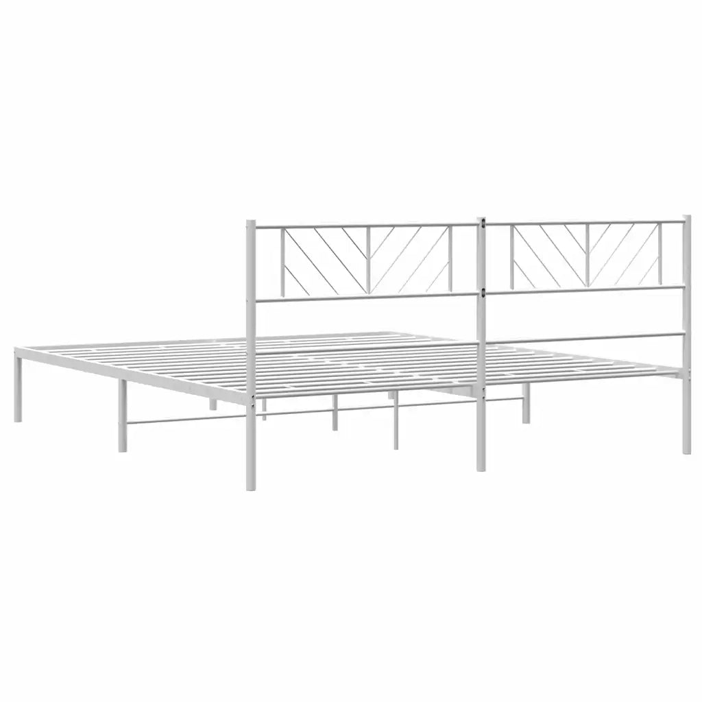Giroletto con Testiera-Struttura Letto con testiera Metallo Bianco 193x203 cm 993293