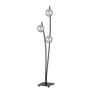 Piantana Contemporaneo Oceano Acciaio Nero Grigio 3 Luci E14 Ip20