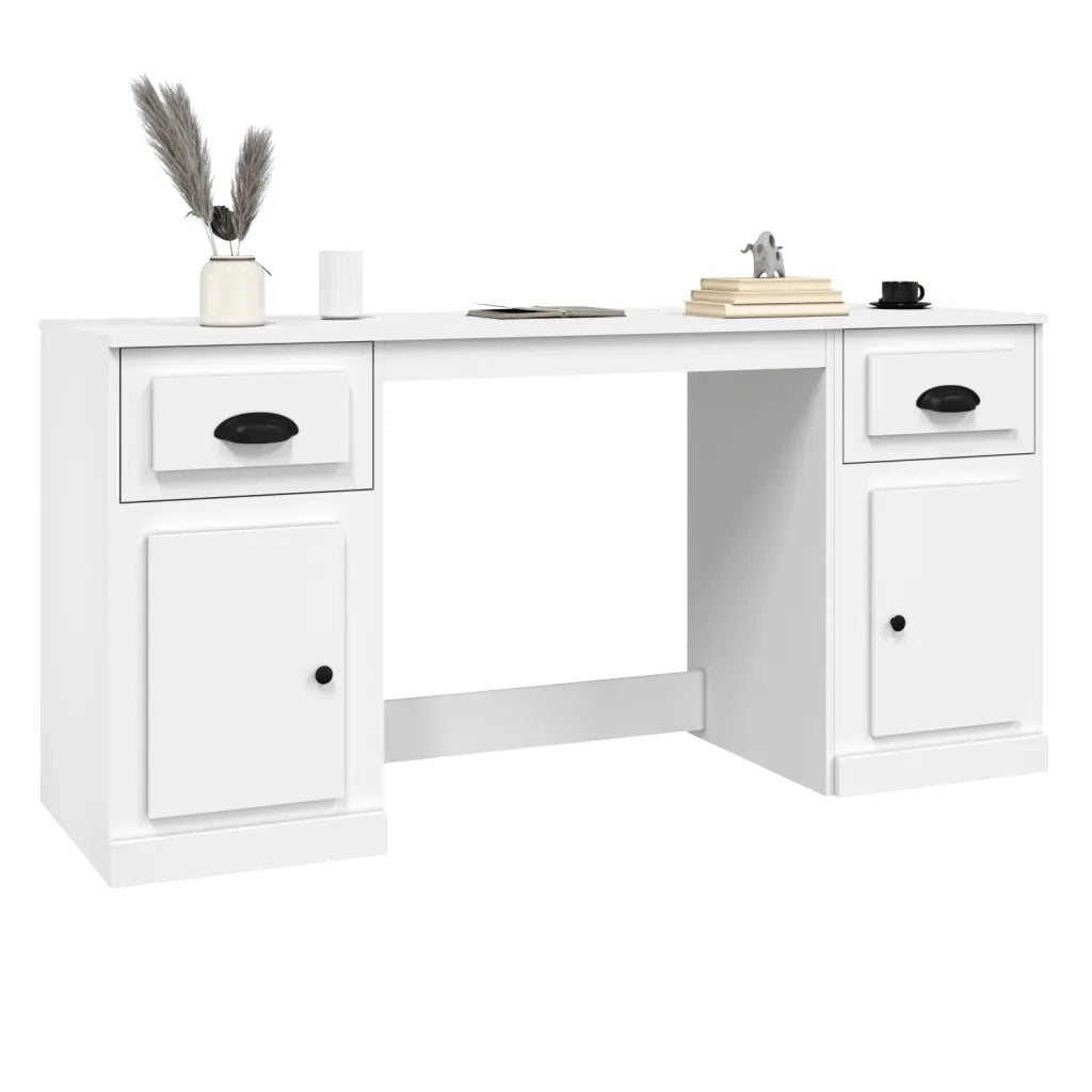 Scrivania con Armadietto Bianco in Legno Multistrato 3185327