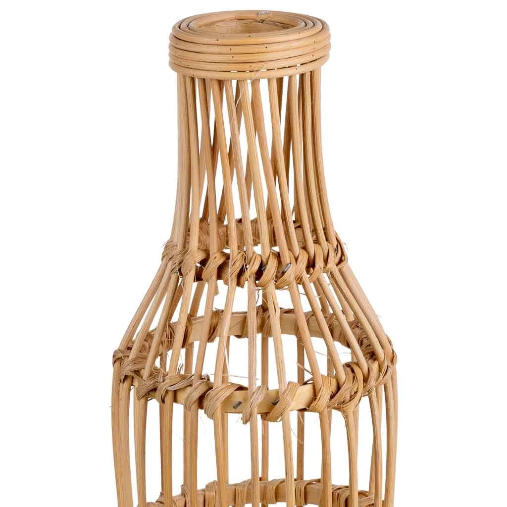 Vaso in rattan con candela naturale a batteria, D14x44,5h cm