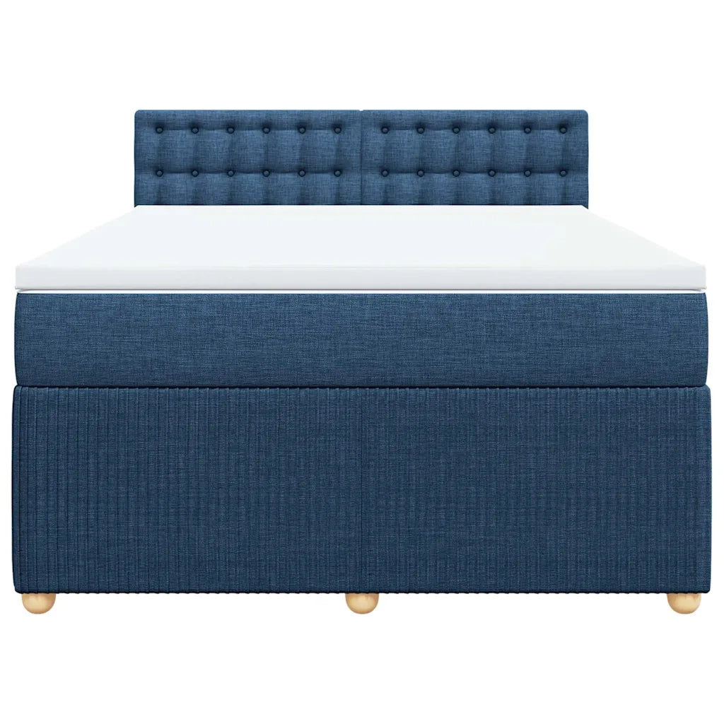 Giroletto a Molle con Materasso Blu 140x190 cm in Tessuto