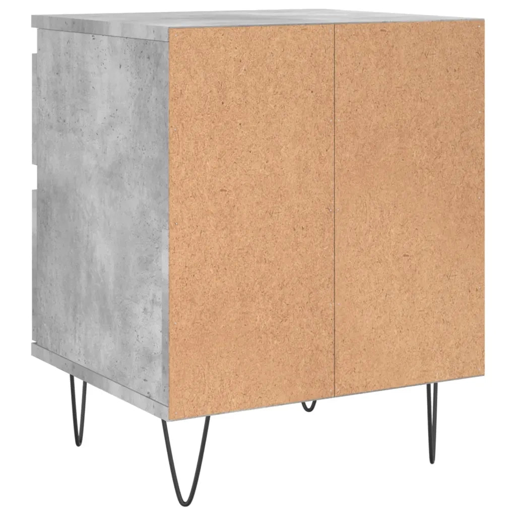 Comodino Grigio Cemento 40x35x50 cm in Legno Multistrato 830676