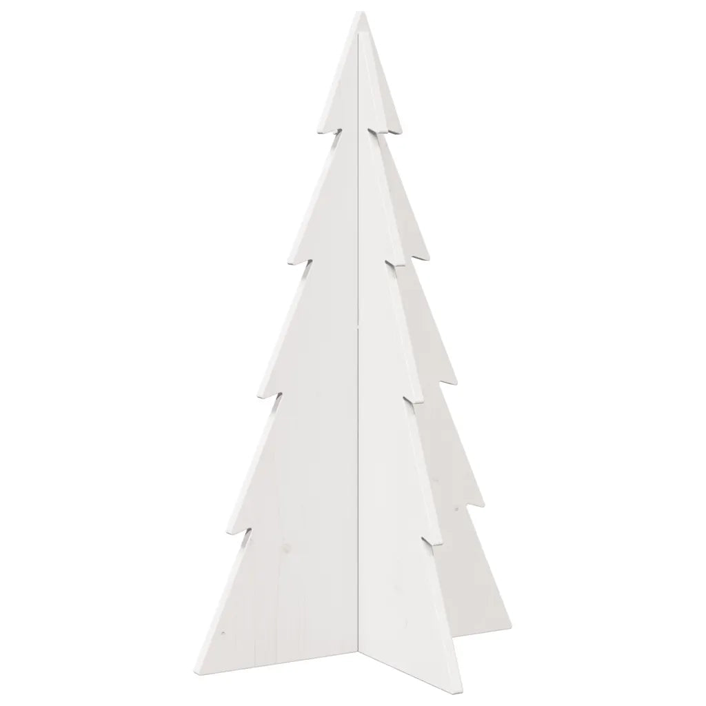 Albero di Natale Decorativo Bianco 80 cm Legno Massello di Pino 858169
