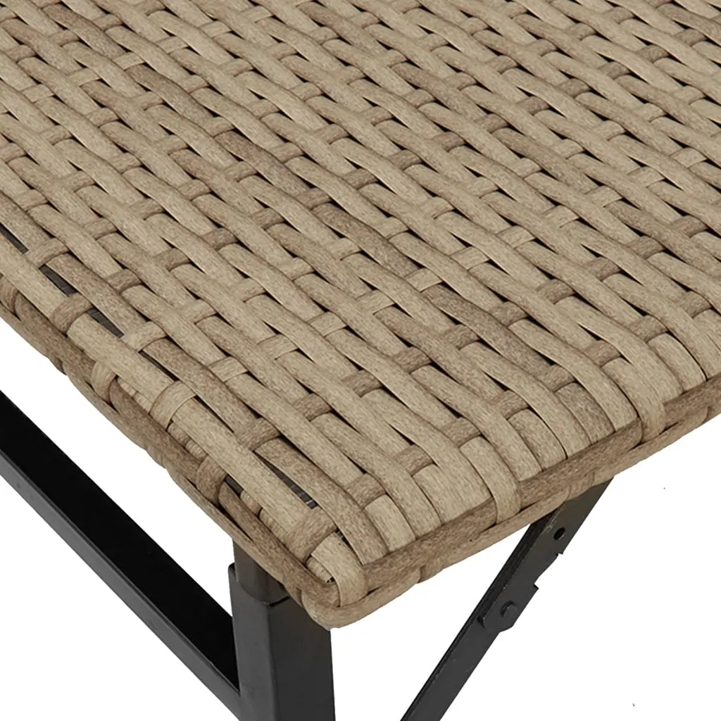 Set da Pranzo da Giardino Pieghevole 5pz | Set Salotto da Giardino Beige in Polyrattan