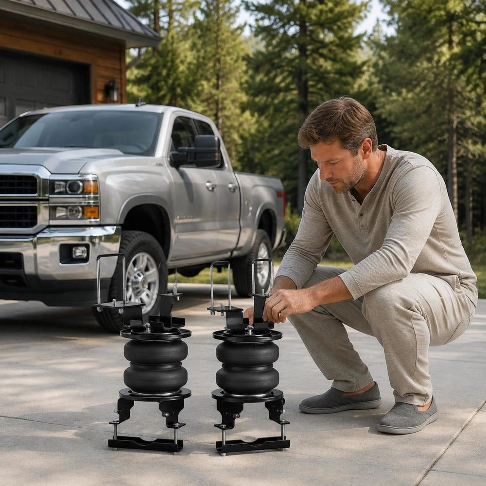Airbag Suspension Kit, Air Spring Suspension Kit Compatible With 2011-2019 Chevrolet Silverado 2500/3500HD And GMC Sierra 2500/3500HD 4WD RWD, 5000 Lbs Load, 5 To 100 PSI