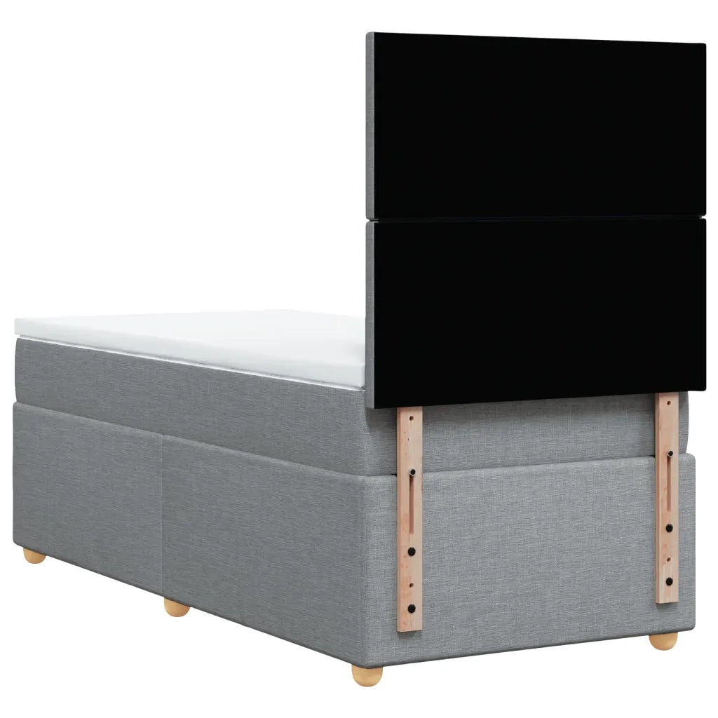 Giroletto a Molle con Materasso Grigio Chiaro 90x200 cm Tessuto