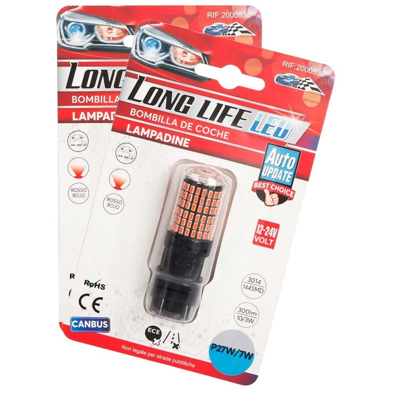 2 Pezzi 3157 T25 P27/W 65mm Lampade LED Auto Camion 12V 24V Canbus 144 SMD 3014 300lm 10W/3W Rosso