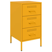 Comodino | Armadio da Notte | Mobiletto da notte Giallo Senape 36x39x68 cm in Acciaio