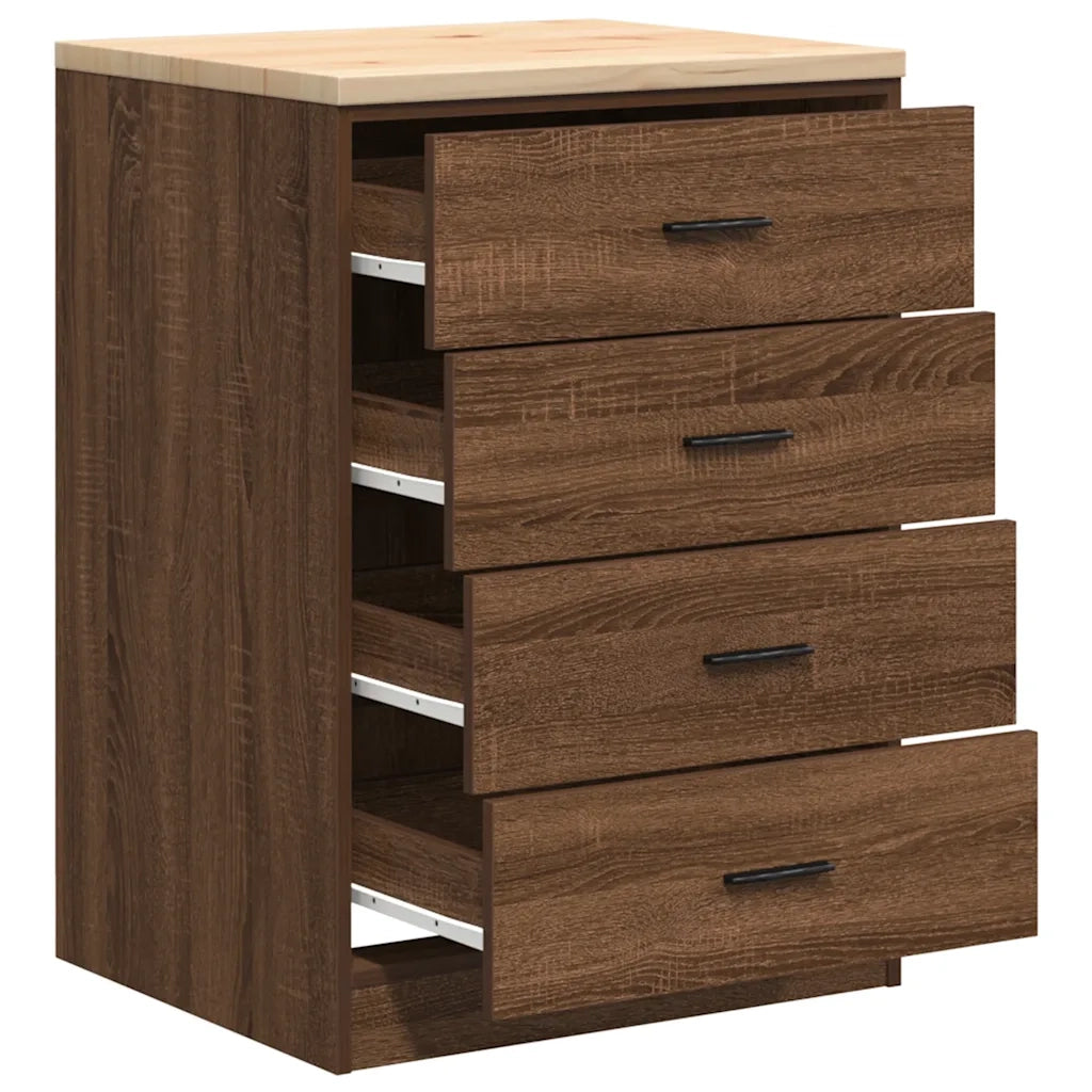 Armadietto per Garage in Rovere Marrone 60x51x85 cm