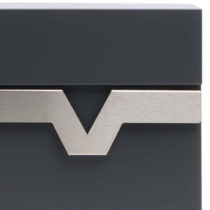 Cassetta postale V60 con portagiornale, antracite e inox, soft-close, 370 x 105 x 370 mm