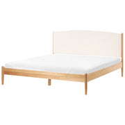Letto minimalista con rete a doghe e testiera imbottita 180x200 cm stile elegante