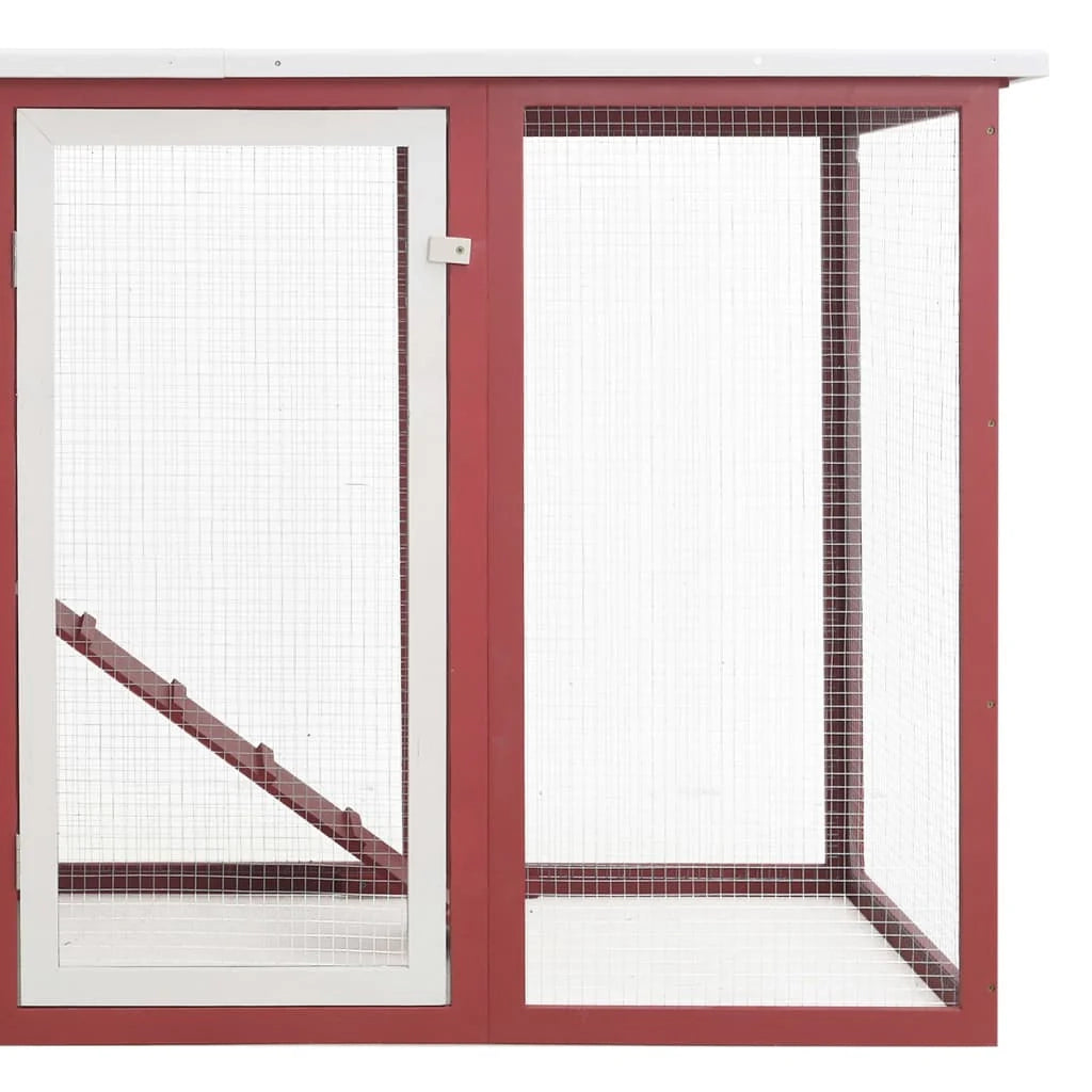 Pollaio da esterno con 1 nido 202 x 75 x 98 cm legno rosso 02_0001700