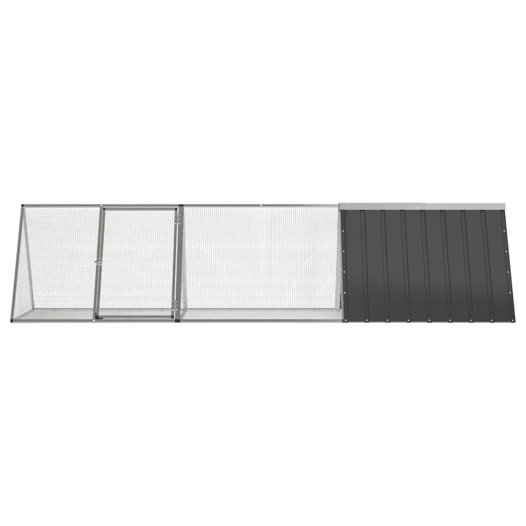 Gabbia per conigli antracite 302,5x80,5x71 cm in acciaio zincato 3106446