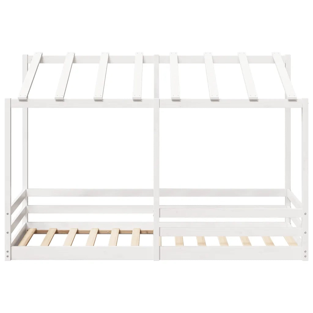Letto per Bambini con Tetto Bianco 90x200cm Legno Massello Pino 847001