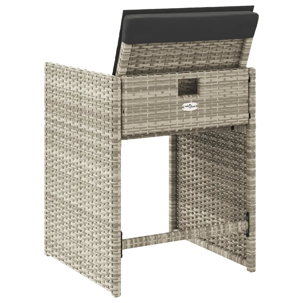 Sedie da Giardino con Cuscini 4 pz Grigio Chiaro in Polyrattan 4007460