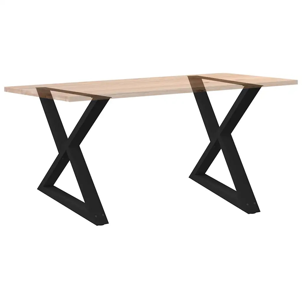 Gambe per tavolo da pranzo 2 pz | Piede del tavolo nere 90x(72-73,3) cm in acciaio