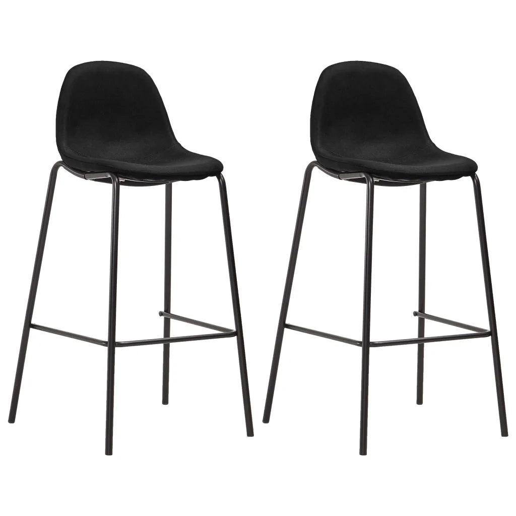 Sedie da Bar 2 pz Nere in Tessuto cod mxl 77249