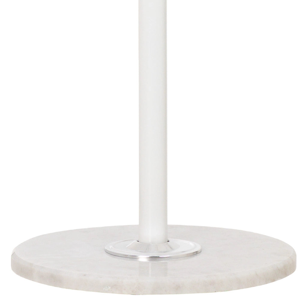 Perchero de metal blanco con paraguero y 6 ganchos D36x175h cm