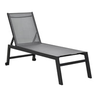 Lettino Prendisole da Giardino 169x65x102 cm  UV Nero e Grigio