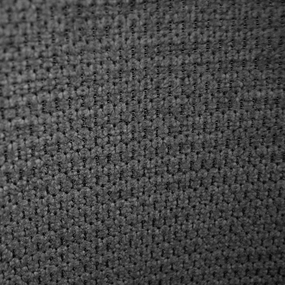 Sedia da sala pranzo Kety in microfibra grigio scuro con gambe in metallo nero