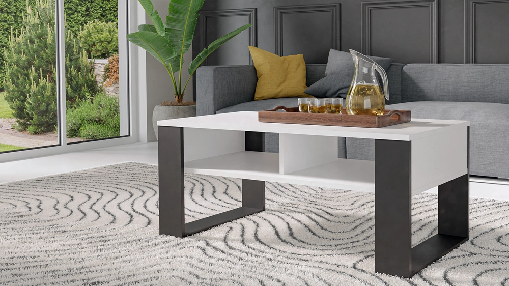 Tavolino modern 2p bianco nero