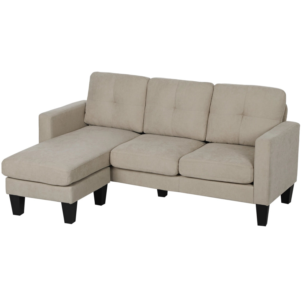 Divano angolare 3 posti con chaise longue reversibile ¨C zephmum ¨C beige, tessuto, 90x