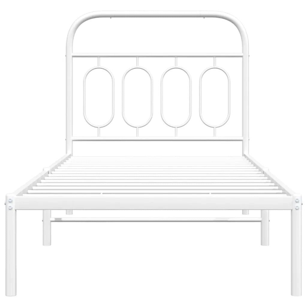 Giroletto con Testiera Metallo Bianco 80x200 cm