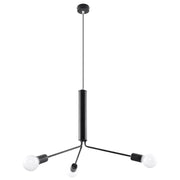 Lampadario Basilik 3D Pure Lume 3xE27 nero metallo