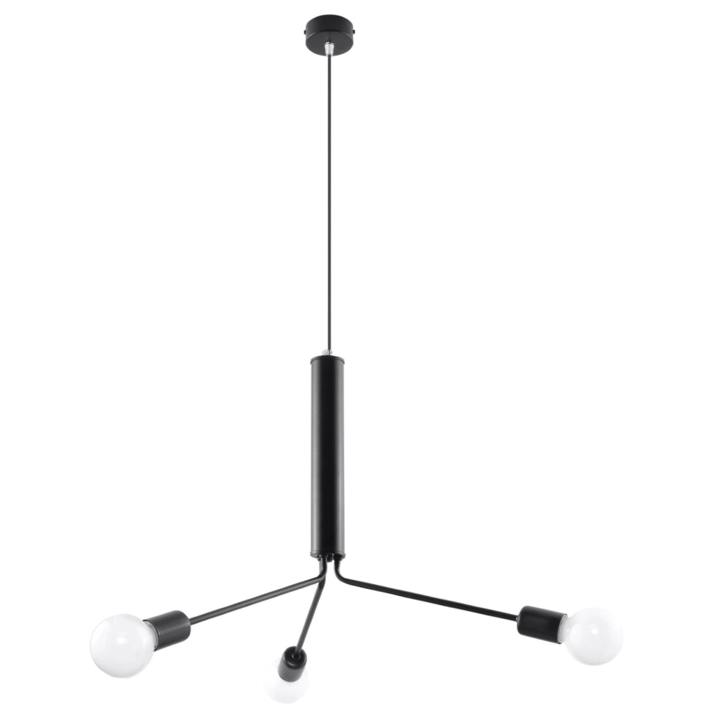 Lampadario Basilik 3D Pure Lume 3xE27 nero metallo